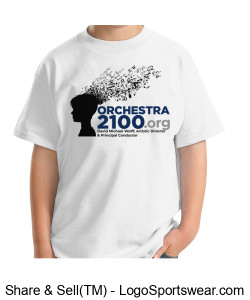 Youth White Orchestra 2100 Logo T-Shirt Design Zoom