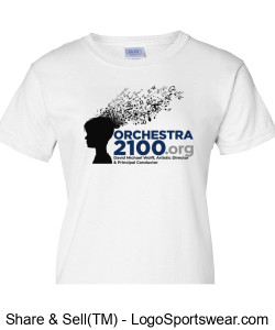 Ladies White Orchestra 2100 Logo T-shirt Design Zoom